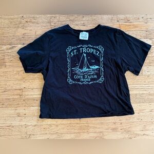French Pastry St. Tropez crop top graphic tee Cote D’Azur France